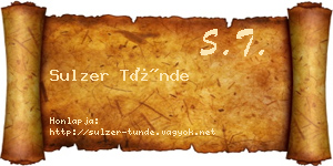 Sulzer Tünde névjegykártya